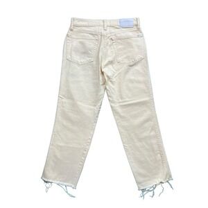 Lucky Brand Mid Rise Crop Straight Leg Ankle Jeans Pale Yellow Denim Size 2/ 26